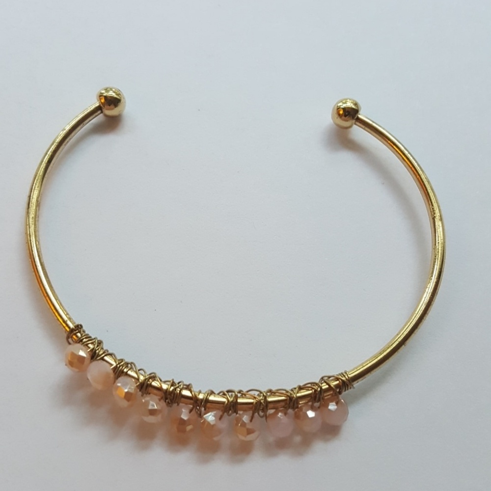 Ruff-sktch bangle, pink and gold